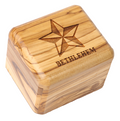 Olive Wood Box_ Laser- engraved Star of Bethlehem