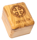 Olive Wood Box_ Laser- engraved Jerusalem Cross
