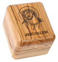 Olive Wood Box_ Laser- engraved Face of Jesus