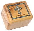 Olive Wood Box_ Mother of Pearl Broder and Roman Cross