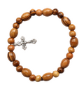Olive Wood Bracelet_Rubber Band Rosary Beads