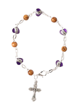 Olive Wood Bracelet_ Purple Hearts