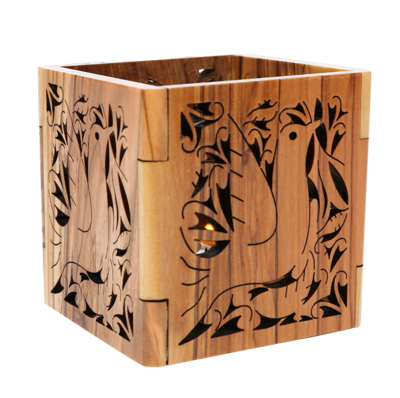 Olive wood Candle Holder_ Dove Votive