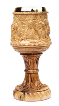 Olive Wood Chalice Cup_Sculpted Last Supper