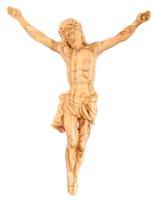 Olive Wood Crucified Jesus Figure