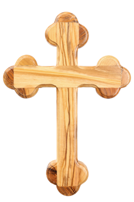 Olive Wood Roman Cross_ Plain Solid Wood
