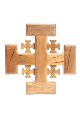 Olive Wood Cross_ Jerusalem Cross