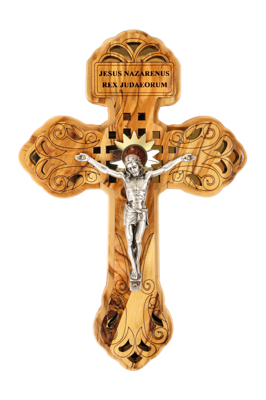 Olive Wood Cross_ Pardon Indulgence perforated and