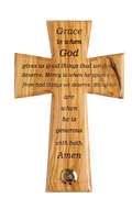 Olive Wood Cross_ Laser- engraved God's Grace