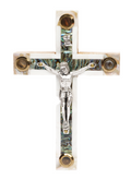 Mother of Pearl Latin Cross_ Silver Oxide Crucifix and Four