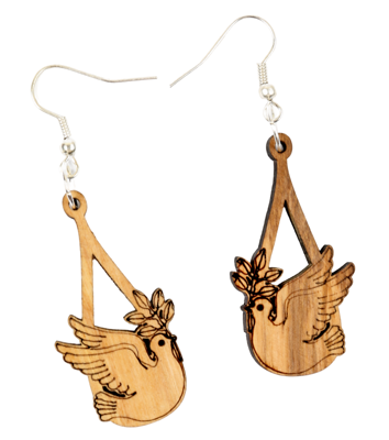 Earring_ Teardrop with Dove