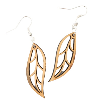 Earring_ Olive Wood Leaf