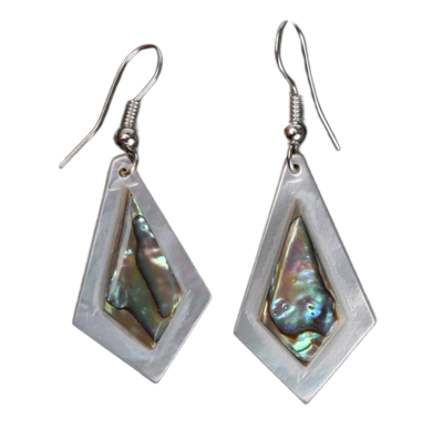 Earring_ Sterling Silver Mother of Pearl Kite