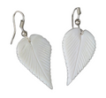 Earring_ Sterling Silver Mother of Pearl Leaf