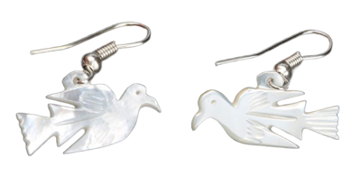 Earring_ Sterling Silver Mother of Pearl Dove