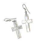 Earring_ Sterling Silver Mother of Pearl Cross