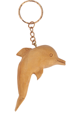 Olive Wood Keychain_ Dolphin