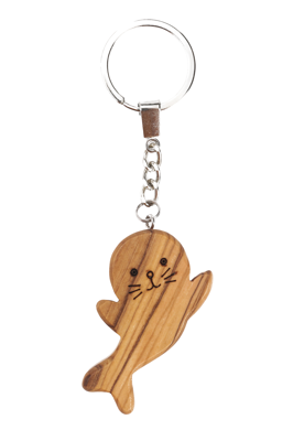 Olive Wood Keychain_ Seal