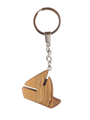 Olive Wood Keychain_ Boat