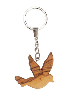 Olive Wood Keychain_ Dove