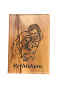 Olive Wood Magnet_ "Bethlehem" with Holy Family