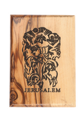 Olive Wood Magnet_ "Jerusalem" with Depiction of