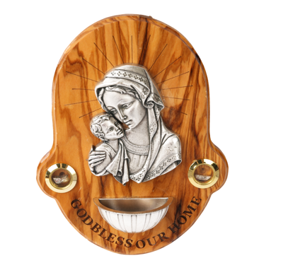 Olive Wood_Virgin Mary and Baby Jesus Plaque