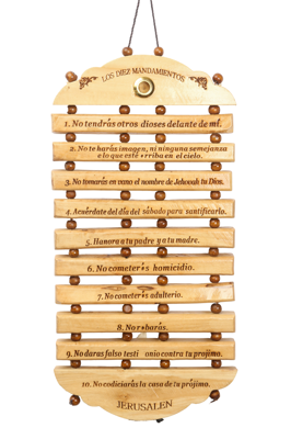 Olive Wood_ Laser-engraved Ten Commandments Spanish