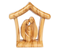 Olive Wood Nativity Scene_ Holy Family in Grotto Shelter