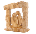 Olive Wood Nativity Scene_ Holy Family in Grotto Frame