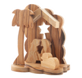 Olive Wood Nativity Scene_ Holy Family in Clouded Grotto