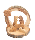 Olive Wood Nativity Scene_ Grotto Shelter