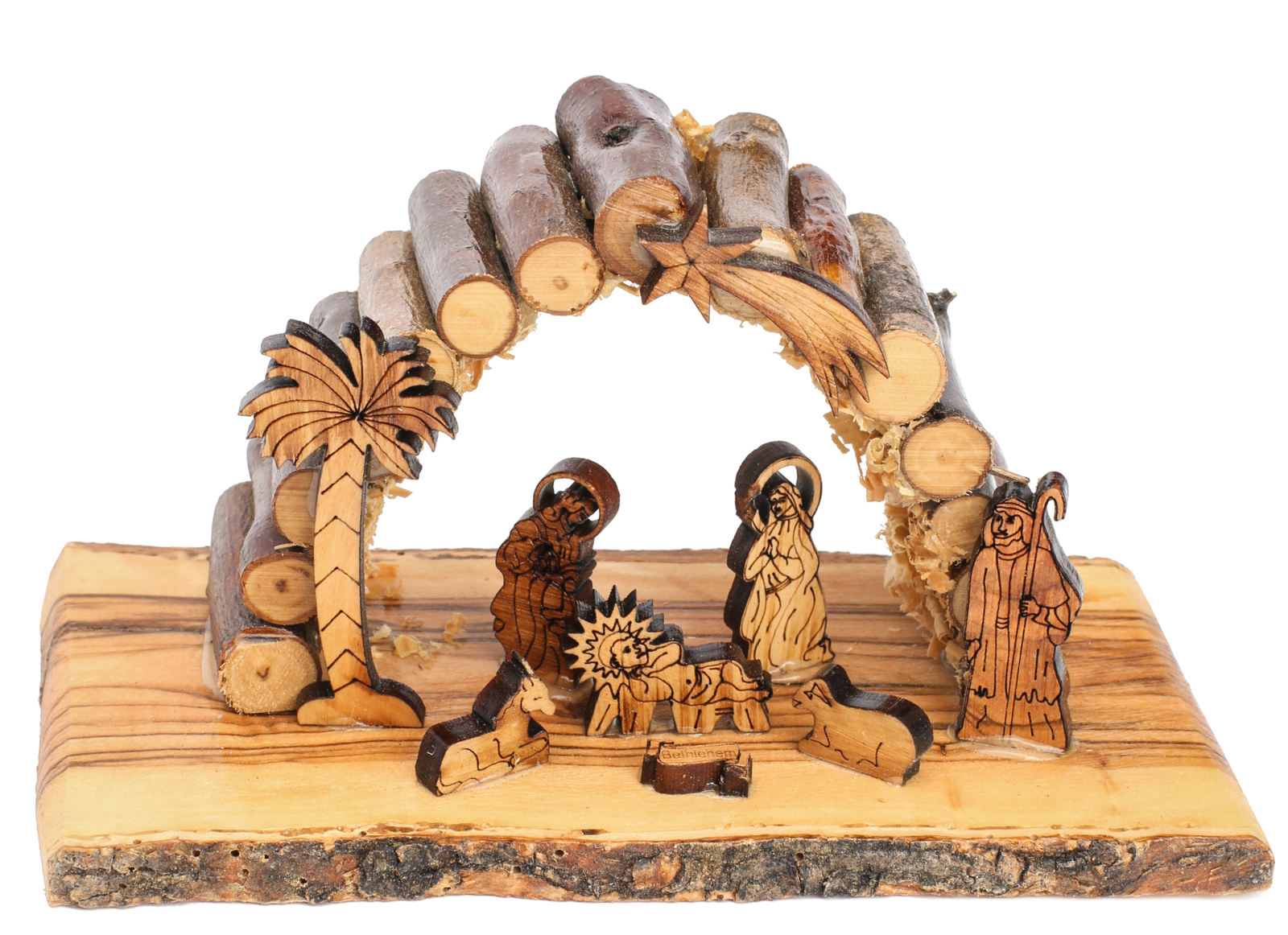 Olive Wood Nativity Scene_ Arch Grotto
