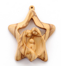 Olive Wood Ornament_ Holy Family in Star of Bethlehem