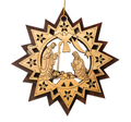 Olive Wood Ornament_ Double Layered Star with Nativity