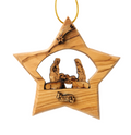Olive Wood Ornament_ Star of Bethlehem with Nativity Scene