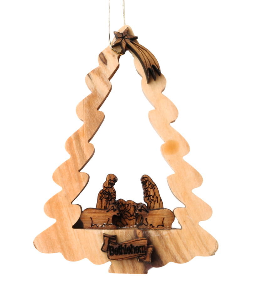 Olive Wood Ornament_Christmas Tree with