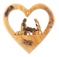 Olive Wood Ornament_ Nativity Scene in Heart