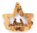 Olive Wood Ornament_ Nativity Scene in Half Star