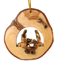 Olive Wood Ornament_ Natural Nativity Scene