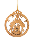 Olive Wood Ornament_Nativity Scene with Star