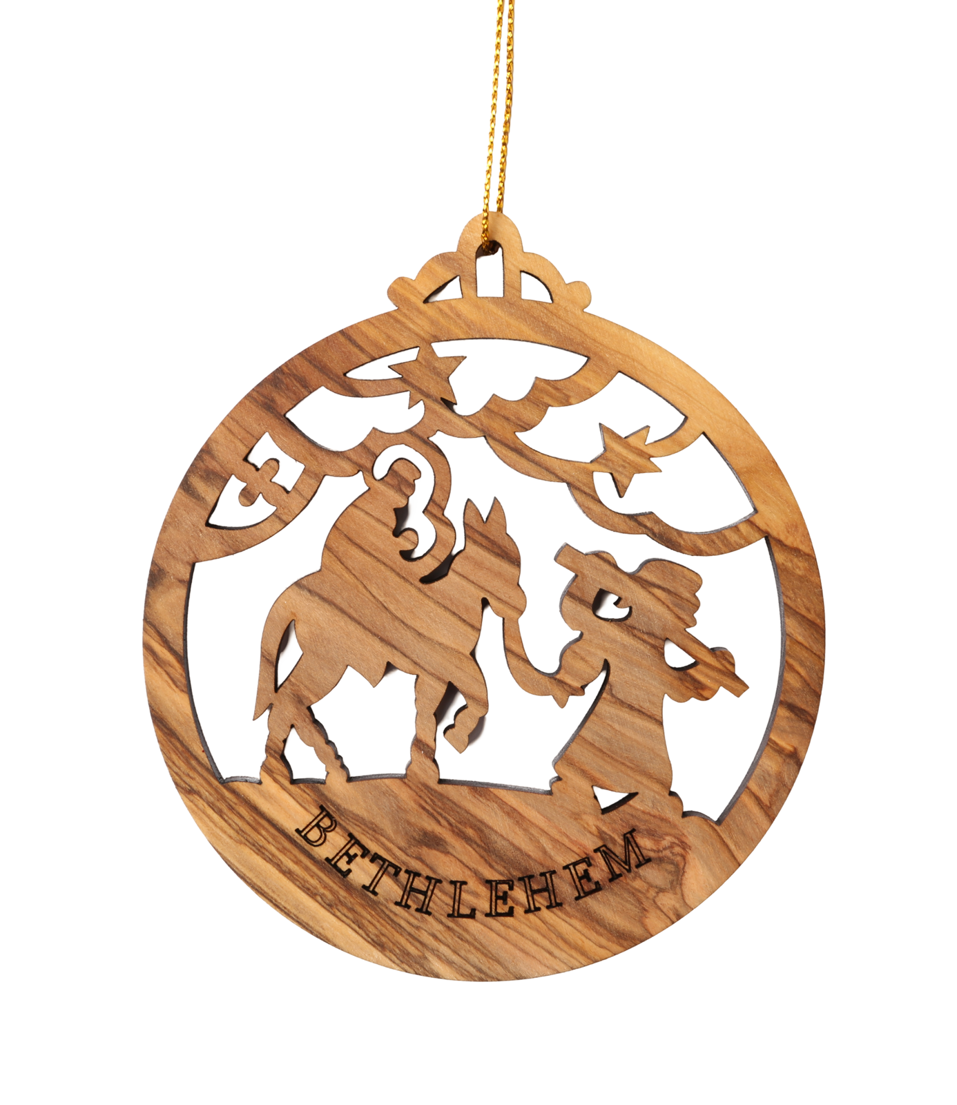 Olive Wood Ornament_ Flight to Egypt