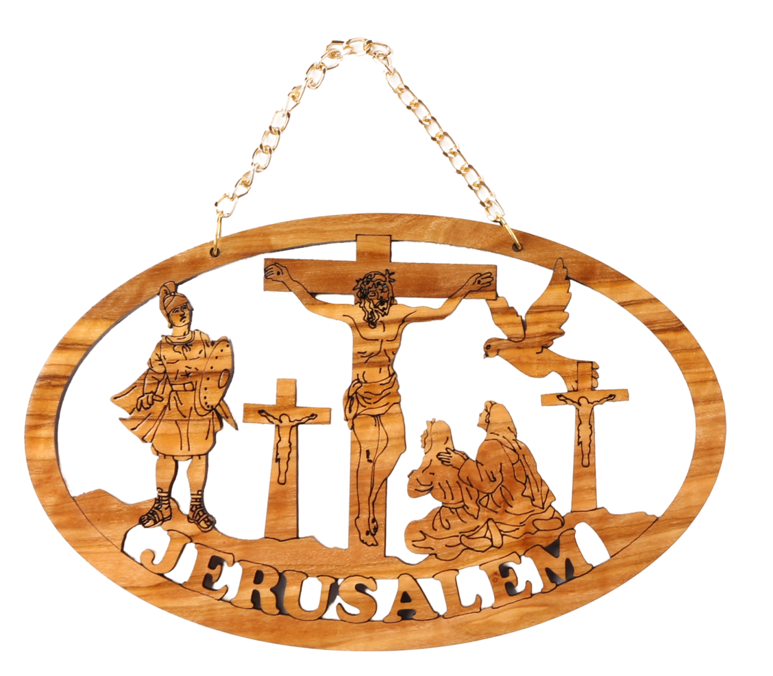 Olive Wood Ornament_ Crucifixion Plaque