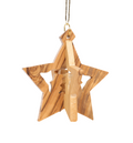 Olive Wood Ornament_ Thick 3D Star
