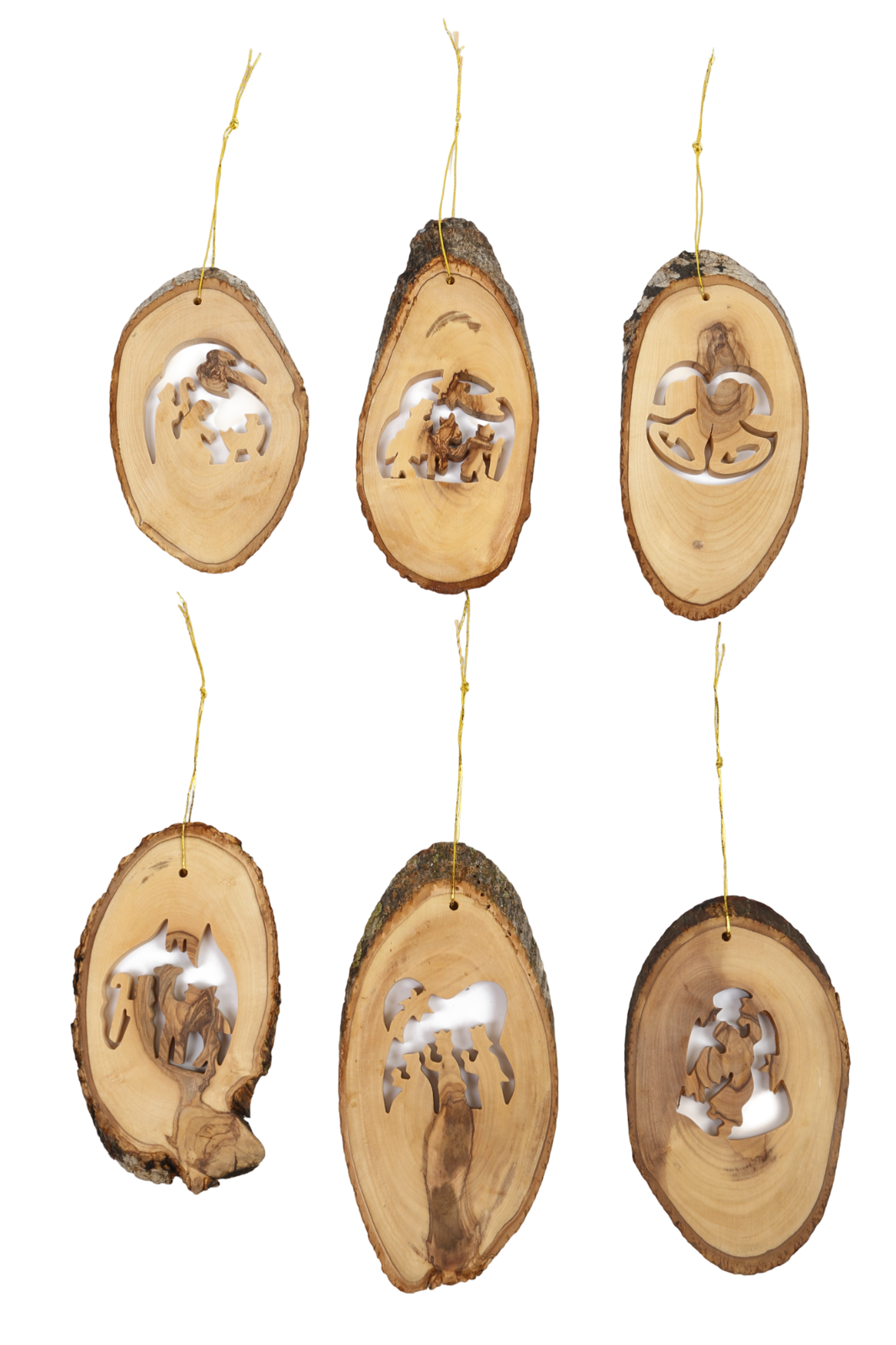 Olive Wood Ornament_Set of 6 Diverse Natural