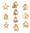 Olive Wood Ornament_ Set of 10 Diverse Ornaments_ Small