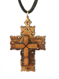 Olive Wood Pendant_ Double- layered Cross