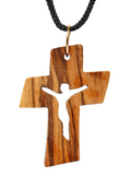 Olive Wood Pendant_ Cross Hollow Crucifix