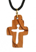 Olive Wood Pendant_ Hollow Cross
