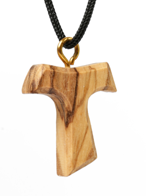 Olive Wood Pendant_ Tau Cross